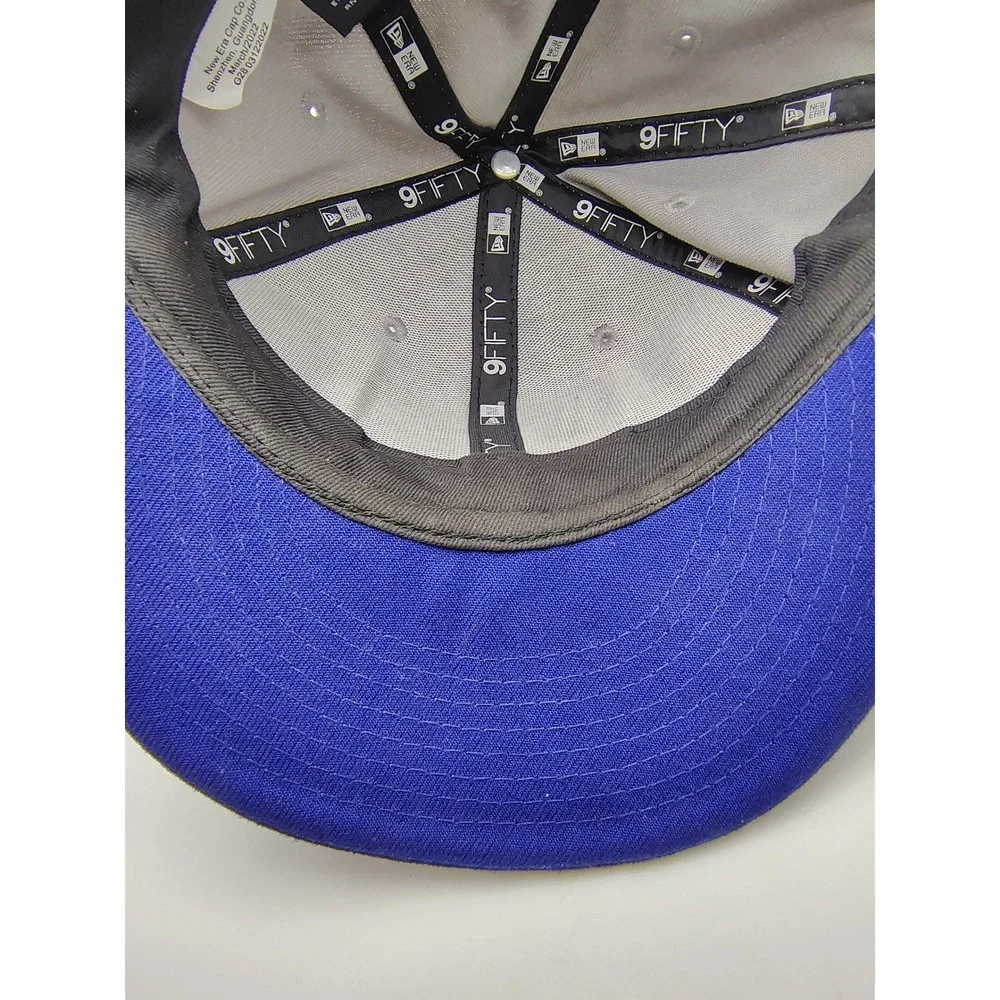 New Era Youth 9FIFTY Snapback Hat Gray‎ Blue Logo Baseball Cap Adjustable